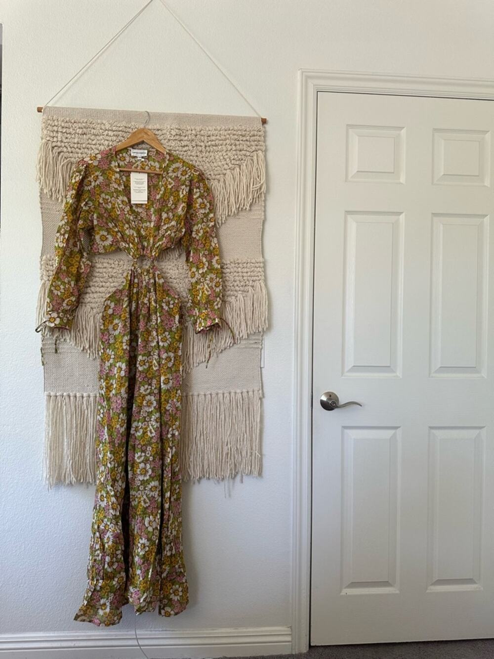 Antik Batik Georgette Cutout Floral Maxi Dress NWT